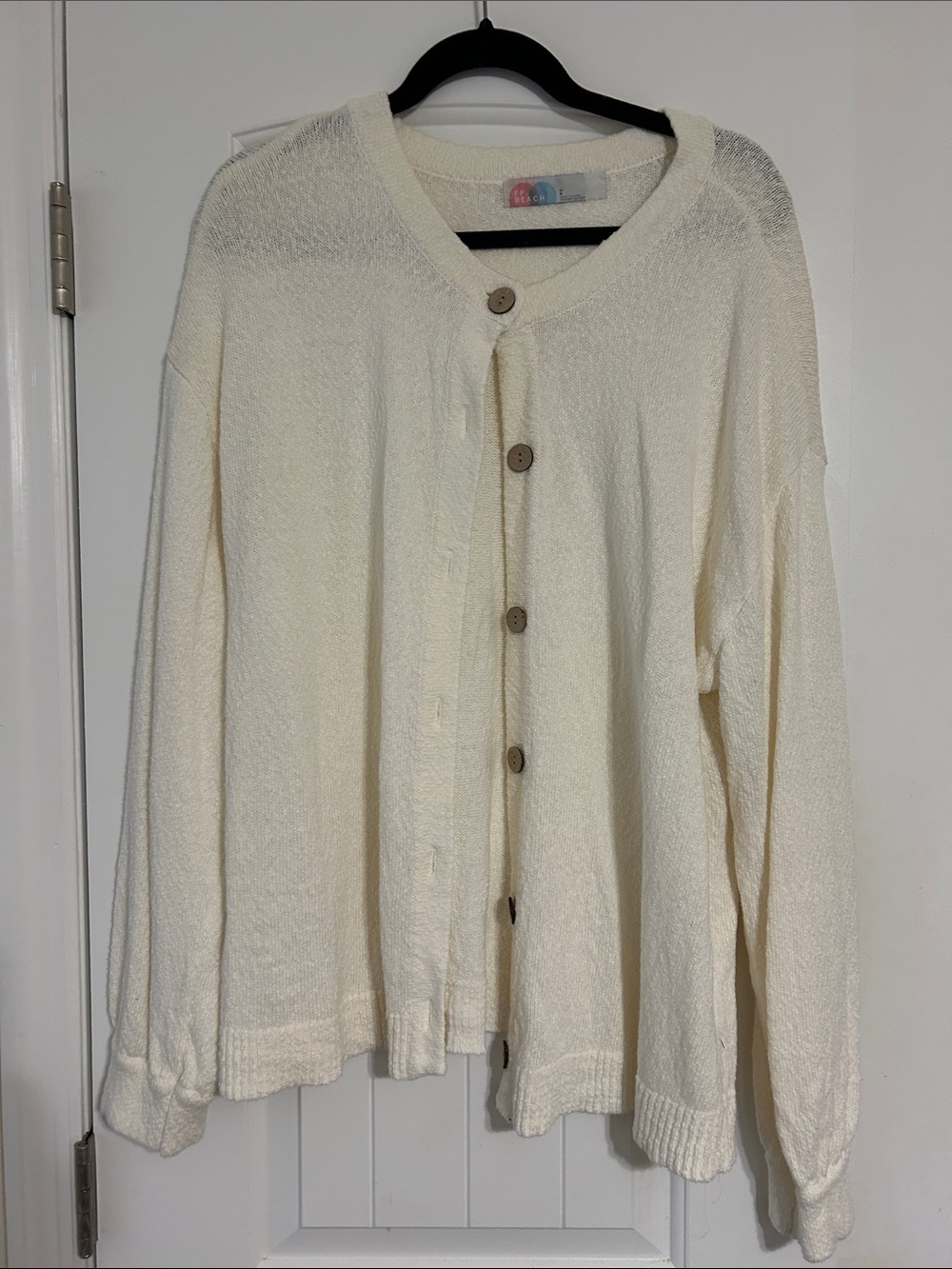 Free People Cream Button-Front Knit Cardigan and Skort Set